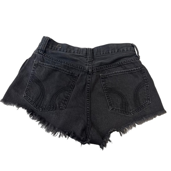 HOLLISTER Black Cutoff Shorts 1 25 Super Distressed Jean - Picture 2 of 9